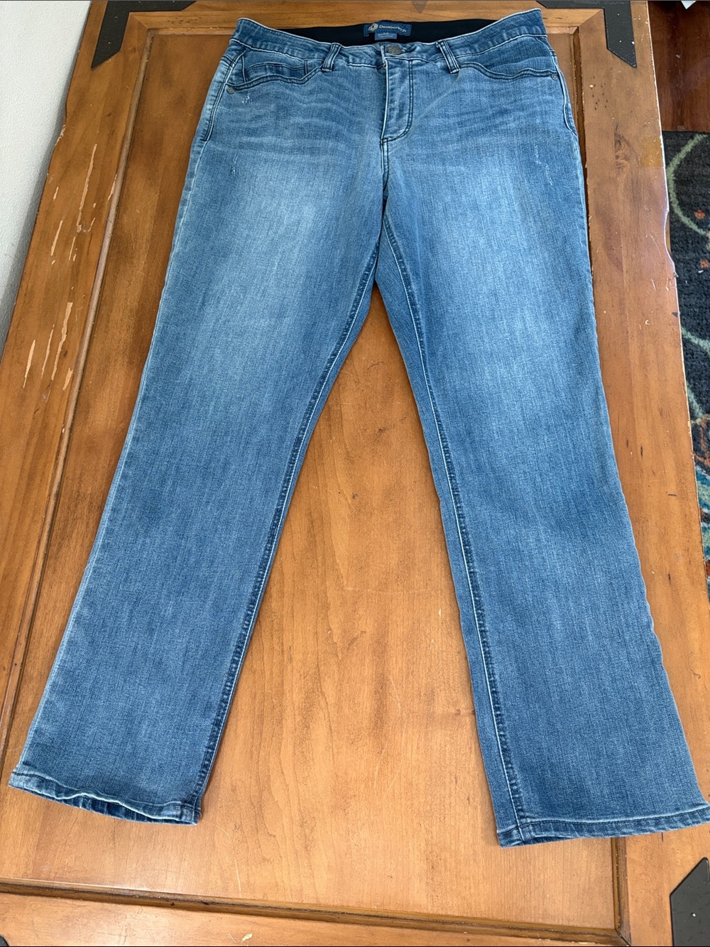 Democracy AbSolution  Straight-Leg Mid Blue Jeans Size 12